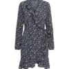 ONLY Dames Jurk Carly Wrap Manches Longues