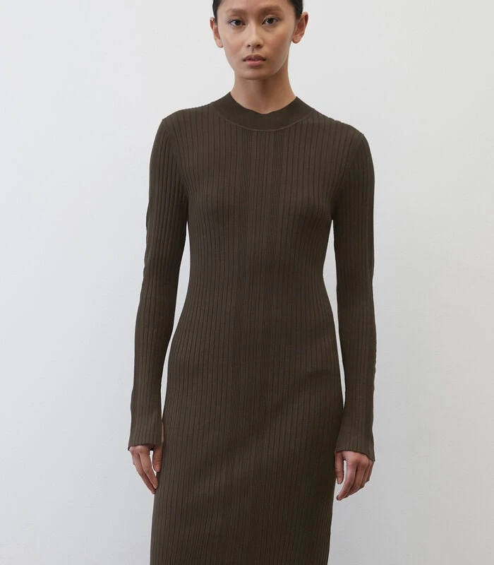 Marc O'Polo Ribgebreide Jurk Met Slim Fit 1 Marc O'Polo Ribgebreide Jurk Met Slim Fit