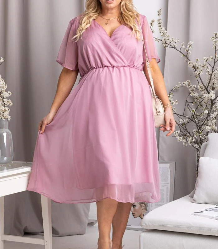 Jurk Van Chiffon Gesneden Onder De Buste DENISA 2 Jurk Van Chiffon Gesneden Onder De Buste DENISA - Afbeelding 2