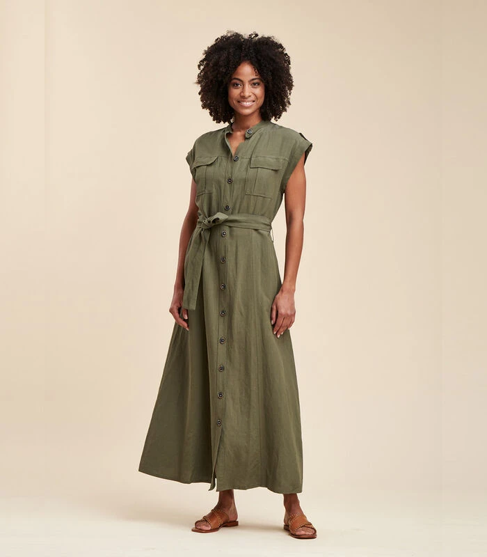 Lange Jurk Met Knopen 2 Lange Jurk Met Knopen - Afbeelding 2