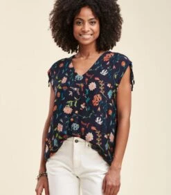 Losse Top In Zijdeviscose Met Bloemenprint -Dames Outfits Winkel a12c2af8f6294820adc950b86a2c8b54