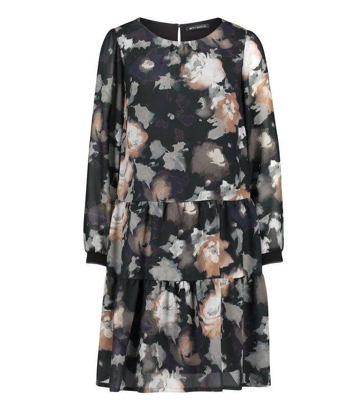 Betty Barclay Chiffon Jurk Met Stroken 3 Betty Barclay Chiffon Jurk Met Stroken - Afbeelding 3