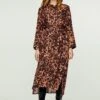 Midi-jurk Met Dierenprint En Zijsplitten