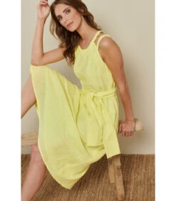 Zonnige Gele Midi-jurk