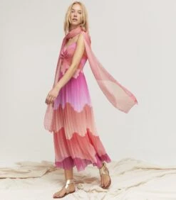 REIMS Geplooide Jurk En Foulard -Dames Outfits Winkel ab5e2a318dea44c8837d9361d95ba331