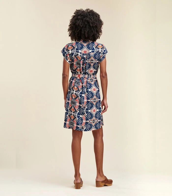 Korte Jurk Van Ecovero™ Viscose Met Etnische Print 3 Korte Jurk Van Ecovero™ Viscose Met Etnische Print - Afbeelding 3