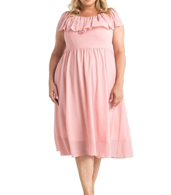 Spaanse Chiffon Uitlopende Avondjurk MILANO 1 Spaanse Chiffon Uitlopende Avondjurk MILANO