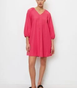 Marc O'Polo Korte Linnen Jurk Met V-hals