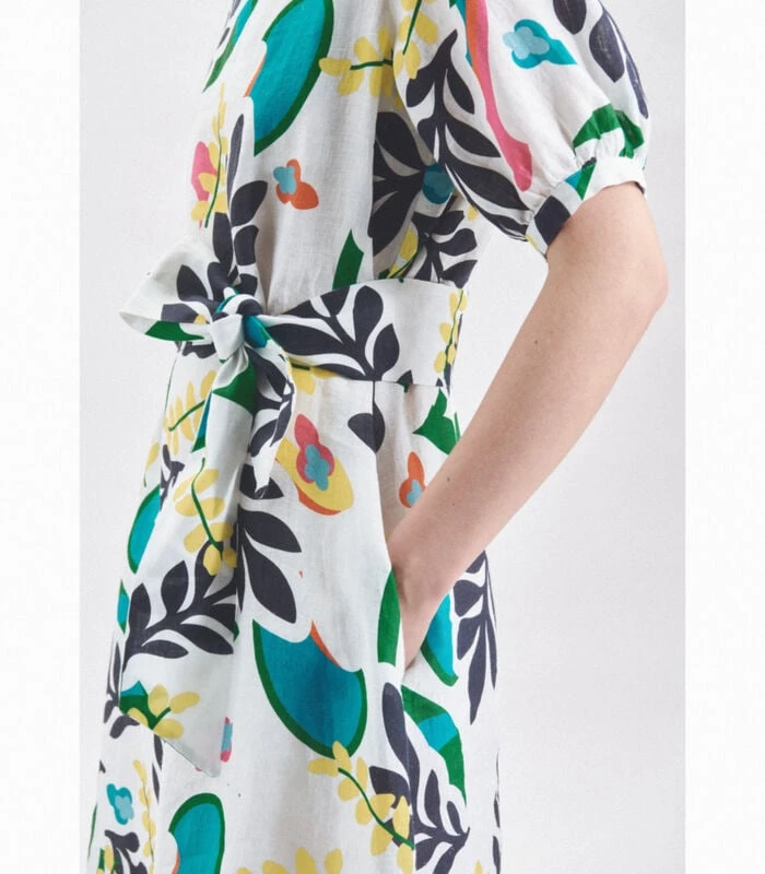 Seidensticker Jurk Bloemen Korte Mouwen Ronde Hals 4 Seidensticker Jurk Bloemen Korte Mouwen Ronde Hals - Afbeelding 4