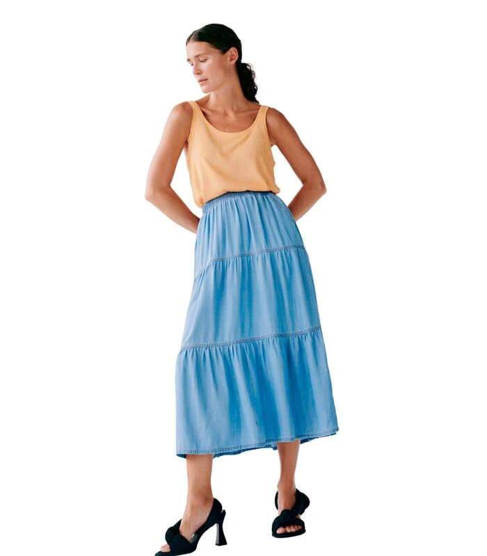 B.young Lange Denim Damesrok Lana 2 1 B.young Lange Denim Damesrok Lana 2