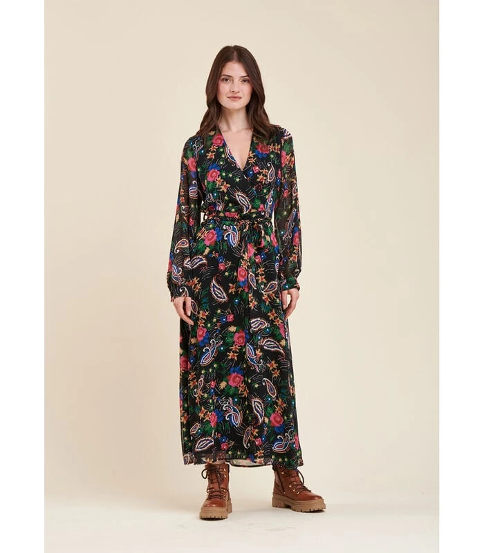 Lange Jurk Met Bloemenprint 1 Lange Jurk Met Bloemenprint