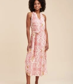 Ecovero™ Bedrukte Viscose Losvallende Maxi-jurk