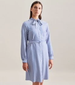 Seidensticker Jurk Strepen Lange Mouwen Ronde Hals