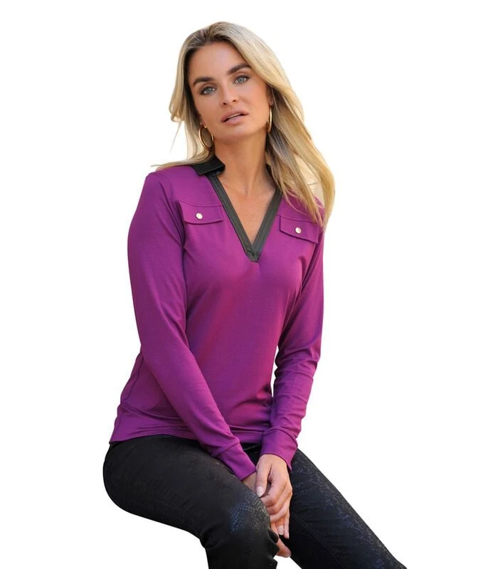 Tshirt Jersey Kraag Leer JUSTIN 1 Tshirt Jersey Kraag Leer JUSTIN