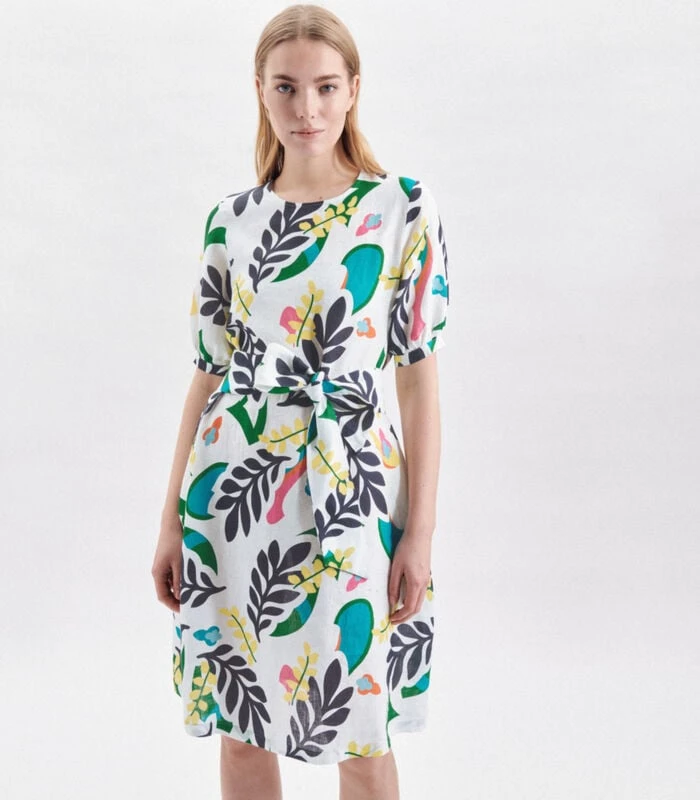 Seidensticker Jurk Bloemen Korte Mouwen Ronde Hals 1 Seidensticker Jurk Bloemen Korte Mouwen Ronde Hals