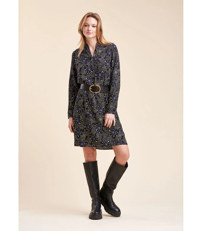 Rechter Korte Jurk Gedrukt In Ecovero ™ Eco -Responsible Viscose 1 Rechter Korte Jurk Gedrukt In Ecovero ™ Eco -Responsible Viscose