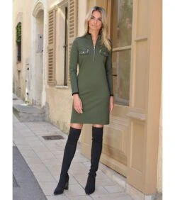 Leger Chic Milano Jurk KATZ -Dames Outfits Winkel cebda4036ed64487bfbee104b261186c