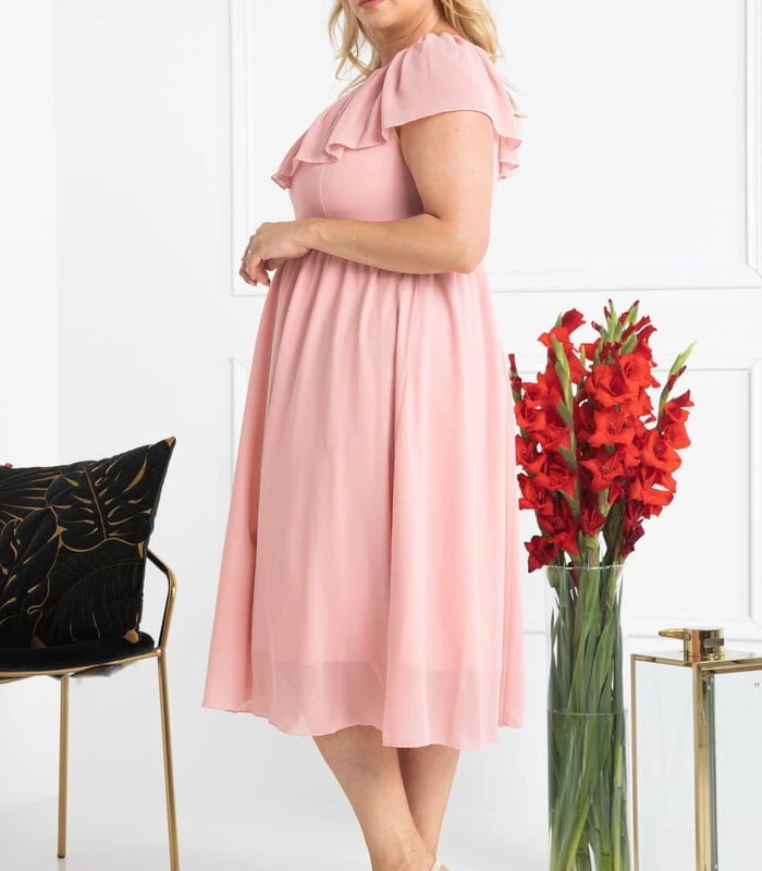 Spaanse Chiffon Uitlopende Avondjurk MILANO 2 Spaanse Chiffon Uitlopende Avondjurk MILANO - Afbeelding 2