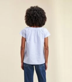 Losse Top Van Katoenen Voile Met Fijne Strepen -Dames Outfits Winkel d2affce2d47c43c09c856c7a8afb5a04