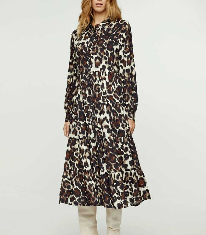 Jurk Met Dierenprint En Knoopdetail 5 Jurk Met Dierenprint En Knoopdetail - Afbeelding 5