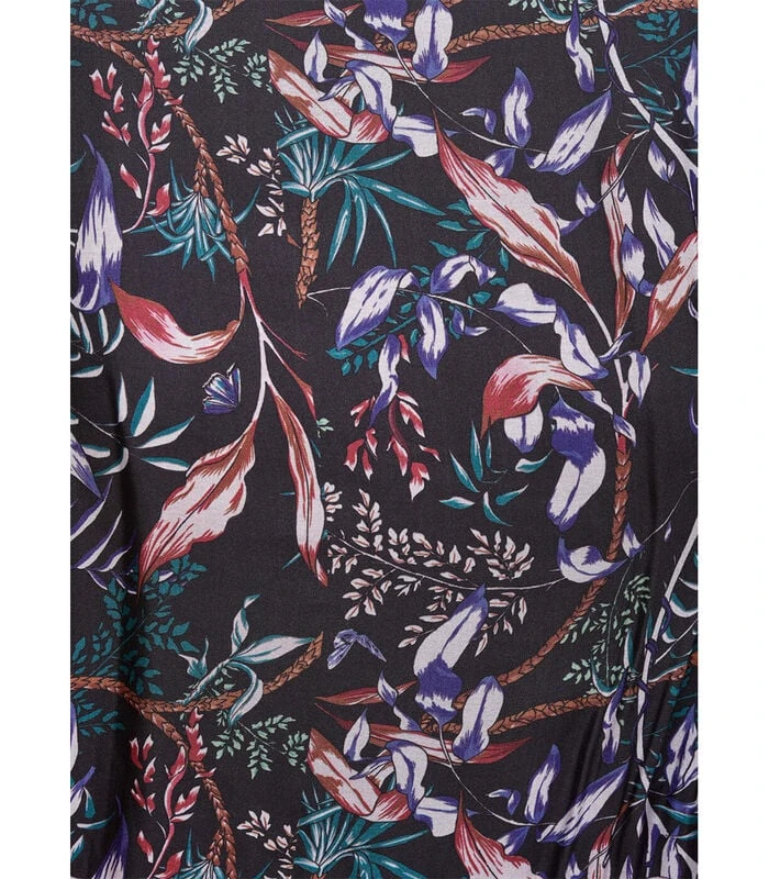 Lange Jurk Met Bloemrijke Print In Viscose En Zijden Sluier 5 Lange Jurk Met Bloemrijke Print In Viscose En Zijden Sluier - Afbeelding 5