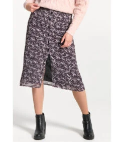 Gedrukte Lange Wijd Uitlopende Rok