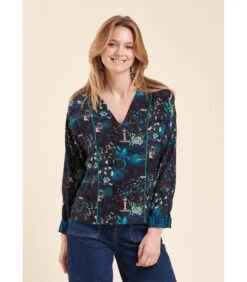 Voldoende Top Met Figuratieve Viscose Eco -verantwoordelijk Voor Ecovero ™