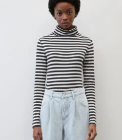 Gestreepte Longsleeve Met Col