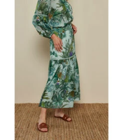 Lange Rok In Tropische Bloemenprint