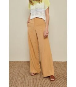 Wijde Broek In Een Oranje Linnenmix