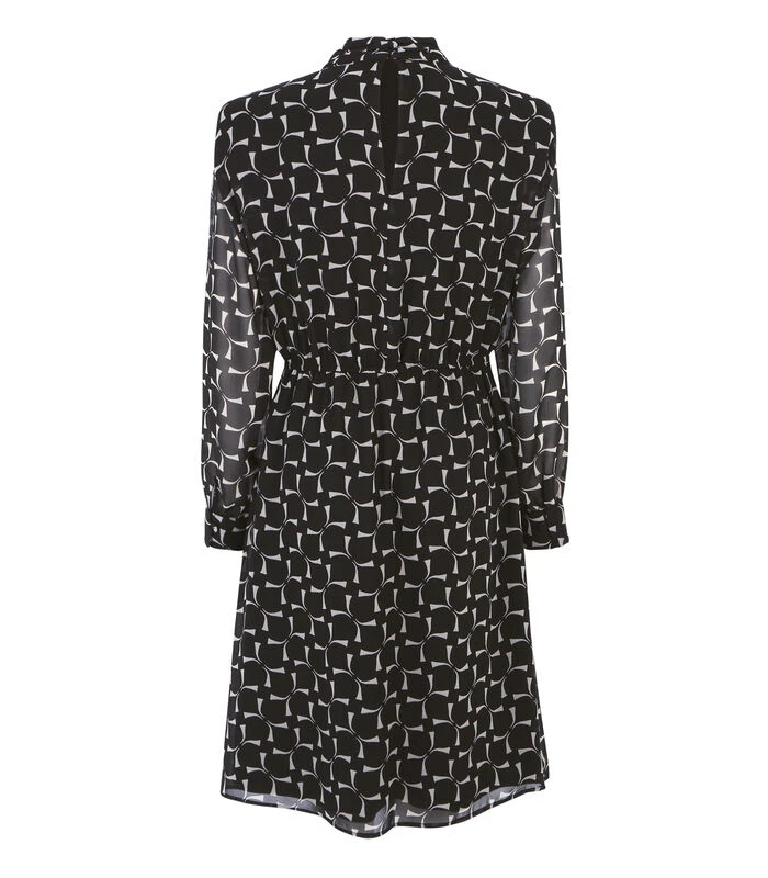 Midi-jurk Met Hoge Kraag 4 Midi-jurk Met Hoge Kraag - Afbeelding 4