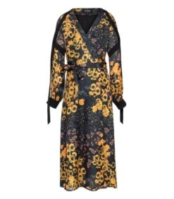 Satijnen Wikkeljurk Met Bloemenprint -Dames Outfits Winkel e6e75a35eef54eb09bc62b35029be4e1