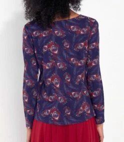 T-shirt Evasé Katoen Gevlamd Bedrukt KANPUR -Dames Outfits Winkel e8580576b6bb47fb94995ee5efa15800