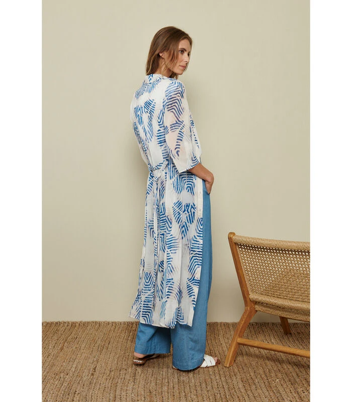 Tuniekjurk Met Azuurblauw En Wit 2 Tuniekjurk Met Azuurblauw En Wit - Afbeelding 2