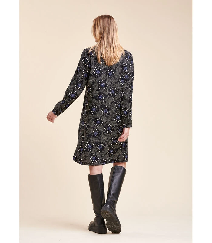 Rechter Korte Jurk Gedrukt In Ecovero ™ Eco -Responsible Viscose 3 Rechter Korte Jurk Gedrukt In Ecovero ™ Eco -Responsible Viscose - Afbeelding 3