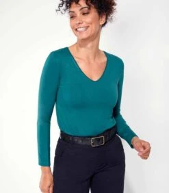 Vloeiend T-shirt Met V-hals JAIPUR