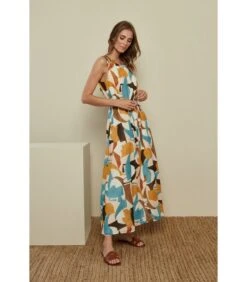 Maxi Jurk Met Grafisch Dessin