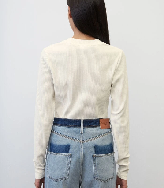 Longsleeve Met Geribde Ronde Hals 3 Longsleeve Met Geribde Ronde Hals - Afbeelding 3