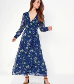 Lange Vloeiende Jurk Bedrukte Sluier MALADA